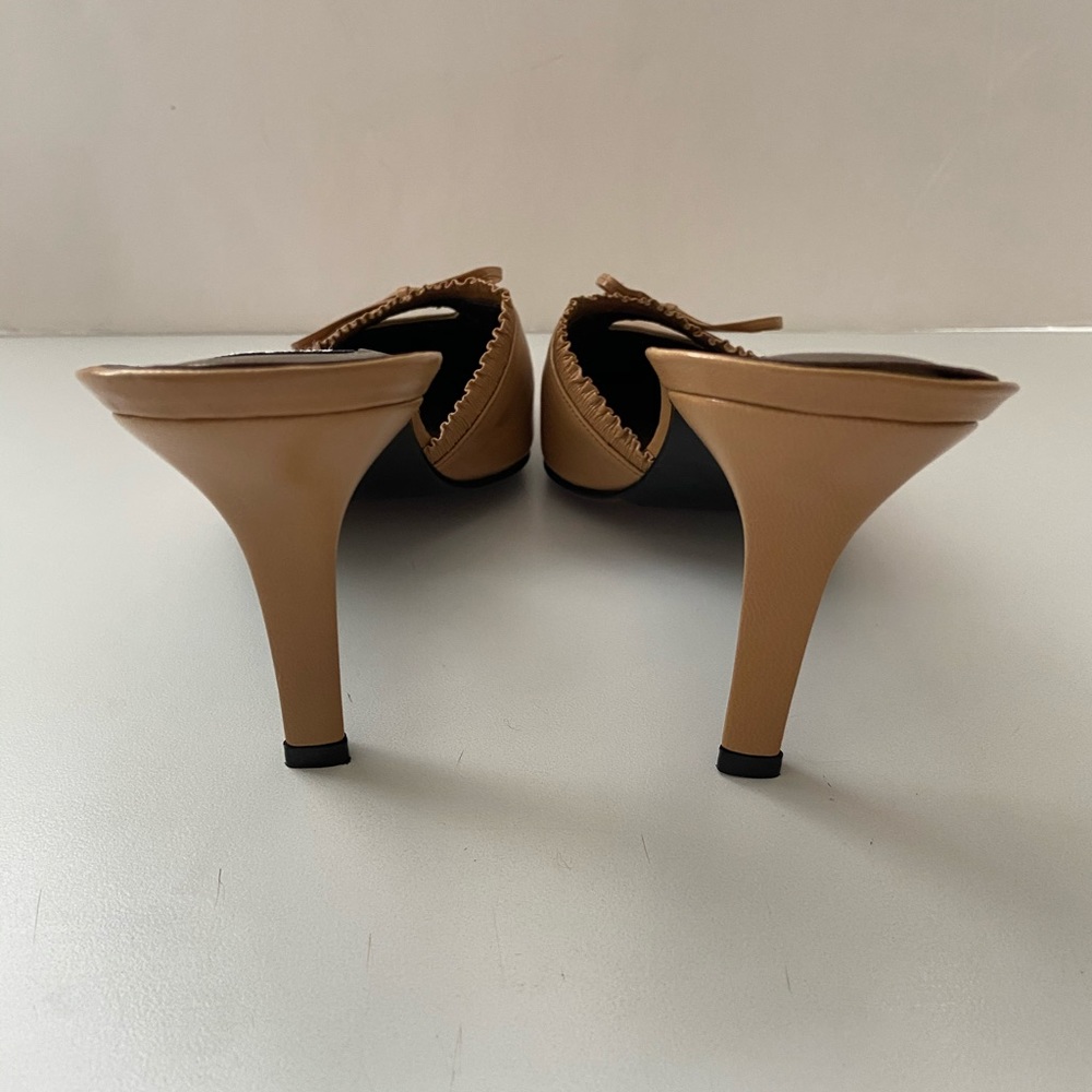 Stuart Weitzman Camel Pointed Toe Slip On Heels - image 5
